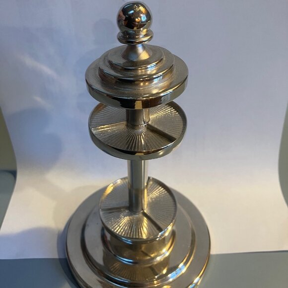 7 gypsies ATC Artist Trading Card Holder Storage Spindle Rotary Silver 6.5" RARE - Picture 1 of 4